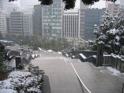 雪の日枝山王神社　表参道